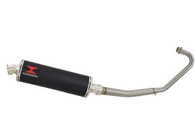 CBF125 2008-2018 Exhaust System + 400mm Oval Black Stainless Silencer
