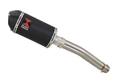 CBF600 (PC38) 04-07 Link Pipe and 200mm Oval Black Stainless + Carbon Tip  Silencer
