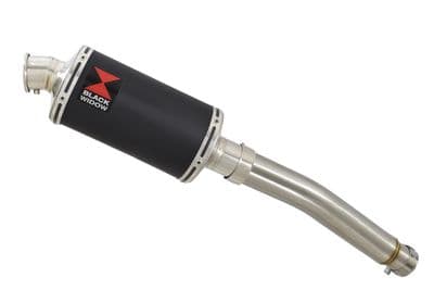 CBF600 (PC38) 04-07 Link Pipe and 230mm Oval Black Stainless Silencer