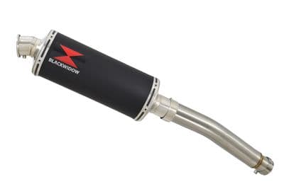 CBF600 (PC38) 04-07 Link Pipe and 300mm Oval Black Stainless Silencer