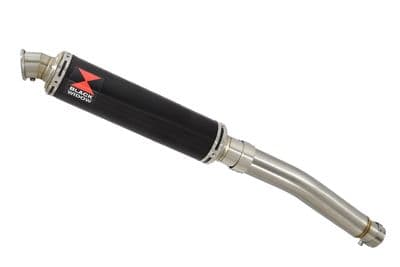 CBF600 (PC38) 04-07 Link Pipe and 350mm Round Black Stainless Silencer
