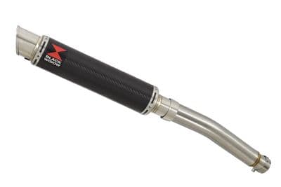 CBF600 (PC38) 04-07 Link Pipe and 350mm Round Carbon Silencer