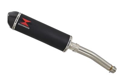 CBF600 (PC38) 04-07 Link Pipe and 400mm Oval Black Stainless + Carbon Tip  Silencer