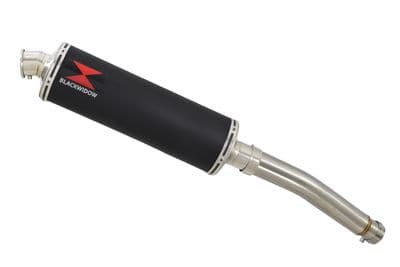 CBF600 (PC38) 04-07 Link Pipe and 400mm Round Black Stainless Silencer