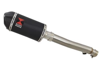CBF600 S N SA (PC43) 08-13 Link Pipe and 200mm Oval Black Stainless Carbon Tip Silencer