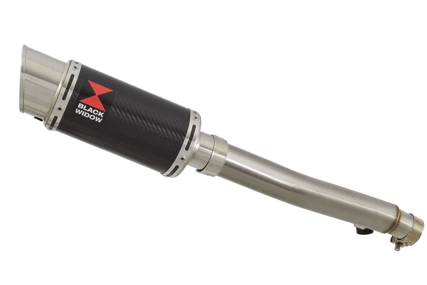 CBF600 S N SA PC43 08-13 Link Pipe and 200mm Round Carbon Silencer