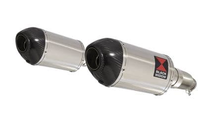 CBR1100XX Blackbird 4-2 Exhaust Link Pipes + 200mm Oval Stainless Carbon Tip Silencers
