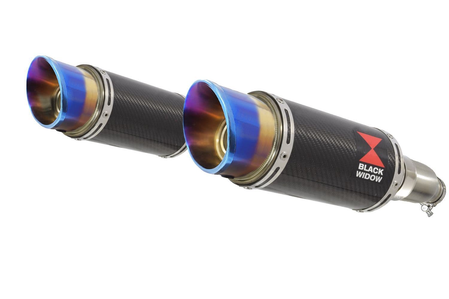 CBR1100XX Blackbird 4-2 Exhaust Link Pipes 200mm Round Blue Tip