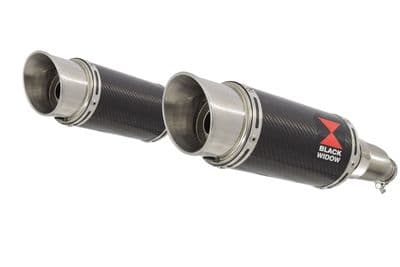 CBR1100XX Blackbird 4-2 Exhaust Link Pipes + 200mm Round Carbon Silencers