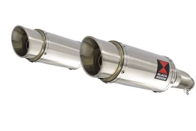 CBR1100XX Blackbird 4-2 Exhaust Link Pipes + 200mm Round Stainless Silencers