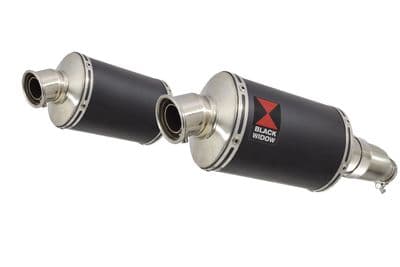 CBR1100XX Blackbird 4-2 Exhaust Link Pipes + 230mm Oval Black Stainless Silencers