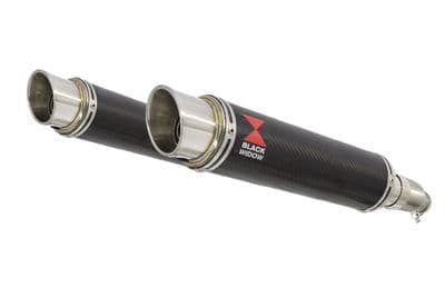 CBR1100XX Blackbird 4-2 Exhaust Link Pipes + 350mm GP Round Carbon Silencers