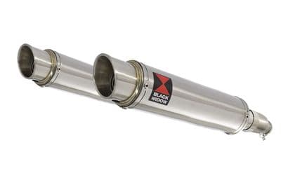 CBR1100XX Blackbird 4-2 Exhaust Link Pipes + 350mm GP Round Stainless Silencers
