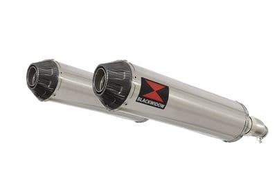 CBR1100XX Blackbird 4-2 Exhaust Link Pipes + 370mm Round Stainless Carbon Tip Silencers