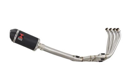 CBR650F 2014-2020 High Level De-Cat Exhaust System 200mm Oval Black Stainless Carbon Tip Silencer