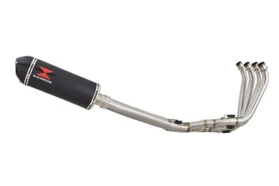 CBR650F 2014-2020 High Level De-Cat Exhaust System 300mm Oval Black Stainless Carbon Tip Silencer