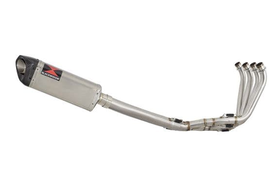 CBR650F 2014-2020 High Level De-Cat Exhaust System 300mm Tri Oval Stainless Carbon Tip Silencer