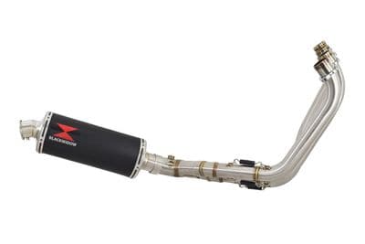 CBR650F 2014-2020 Low Level De-Cat Exhaust System 300mm Oval Black Painted Stainless Silencer