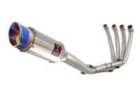 CBR650R 21-23 De-Cat High Level Exhaust System 200mm Round  Blue Tip Stainless Silencer