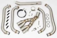CBR650R 21-23 De-Cat High Level Exhaust System 200mm Round  Blue Tip Stainless Silencer