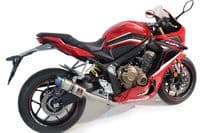 CBR650R 21-23 De-Cat High Level Exhaust System 200mm Round  Blue Tip Stainless Silencer