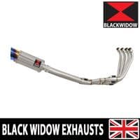 CBR650R 21-23 De-Cat High Level Exhaust System 200mm Round  Blue Tip Stainless Silencer