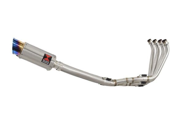 CBR650R 21-23 De-Cat High Level Exhaust System 200mm Round  Blue Tip Stainless Silencer