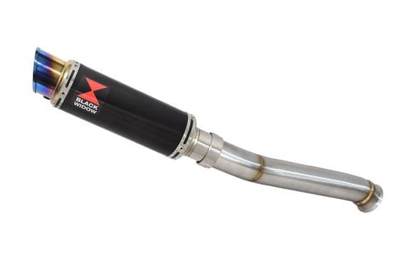 CF Moto 800 MT 2022 - 2024 Exhaust Silencer 230mm GP Round Blue Tip Black Stainless