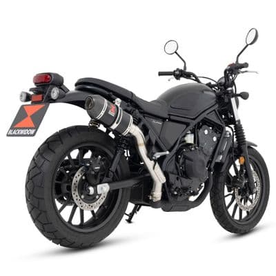 CL 500 / SCL 500 Scrambler 2023 - 2026 Exhaust Silencer Kit 200 mm Oval Black Steel Carbon Tip