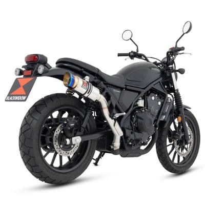 CL 500 / SCL 500 Scrambler 2023 - 2026 Exhaust Silencer Kit 200 mm Round GP Stainless Steel Blue Tip