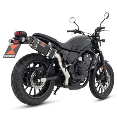CL 500 / SCL 500 Scrambler 2023 - 2026 Exhaust Silencer Kit 300 mm Tri - Oval Black Steel Carbon Tip