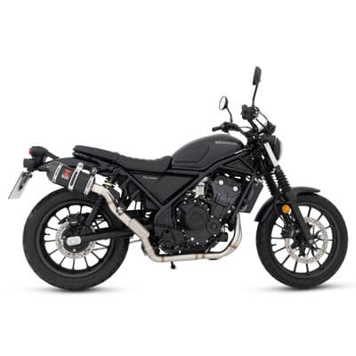 CL 500 / SCL 500 Scrambler 2023 - 2026 Exhaust System 200mm Oval Black Steel Carbon Tip Silencer