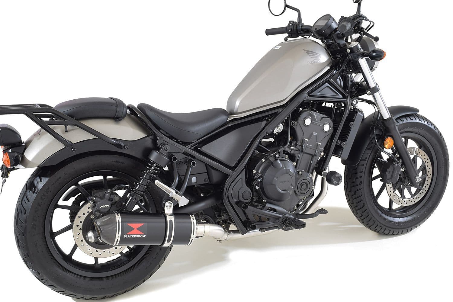 CMX 500 Rebel 2020 2024 Exhaust Silencer 300 mm Oval Black Stainless  Steel Carbon Tip