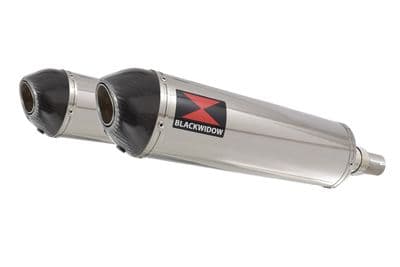 Continental GT 650 Exhaust Silencers 400mm Oval Stainless Carbon Tip