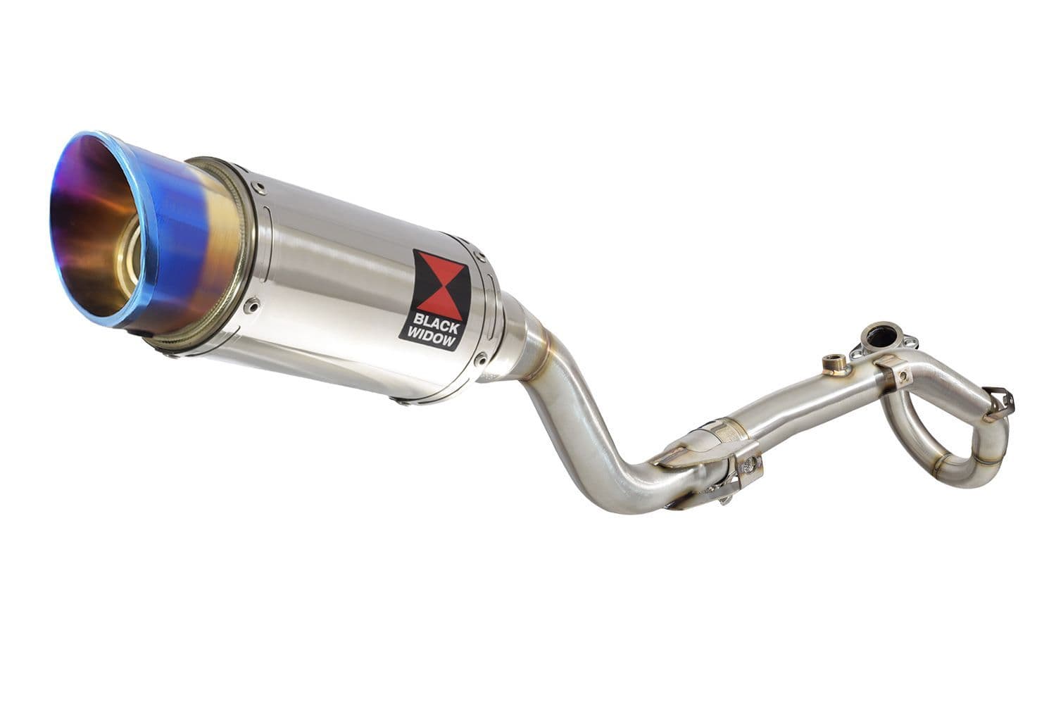 CRF 250 L/LA & Rally Exhaust System 200mm Round Blue Tip Stainless Silencer