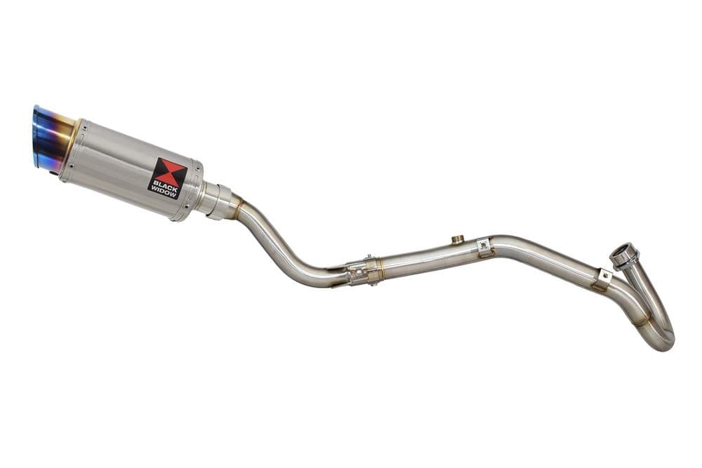 CRF 250 L/LA & Rally Exhaust System 200mm Round Blue Tip Stainless Silencer