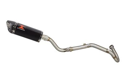 CRF 250 L/LA & Rally Exhaust System 300mm Tri Oval Black Stainless Carbon Tip Silencer