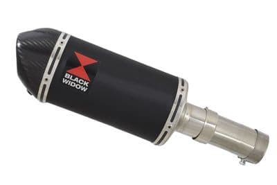 CRF1000 Africa Twin Link Pipe & 200mm Oval Black Stainless Carbon Tip Silencer Kit