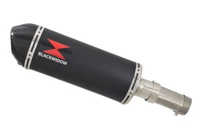 CRF1000 Africa Twin Link Pipe & 300mm Oval Black Stainless Carbon Tip Silencer Kit