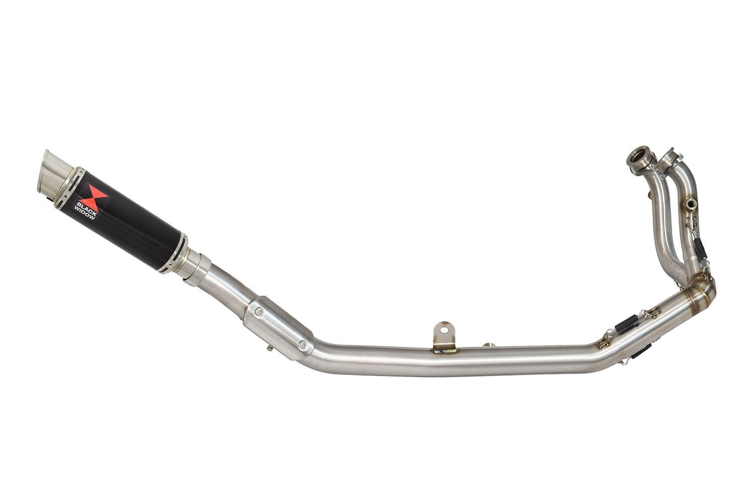 CRF1100 Africa Twin 2024 2025 Exhaust De Cat Full System 230mm GP Round  Black Stainless Silencer - Main Image