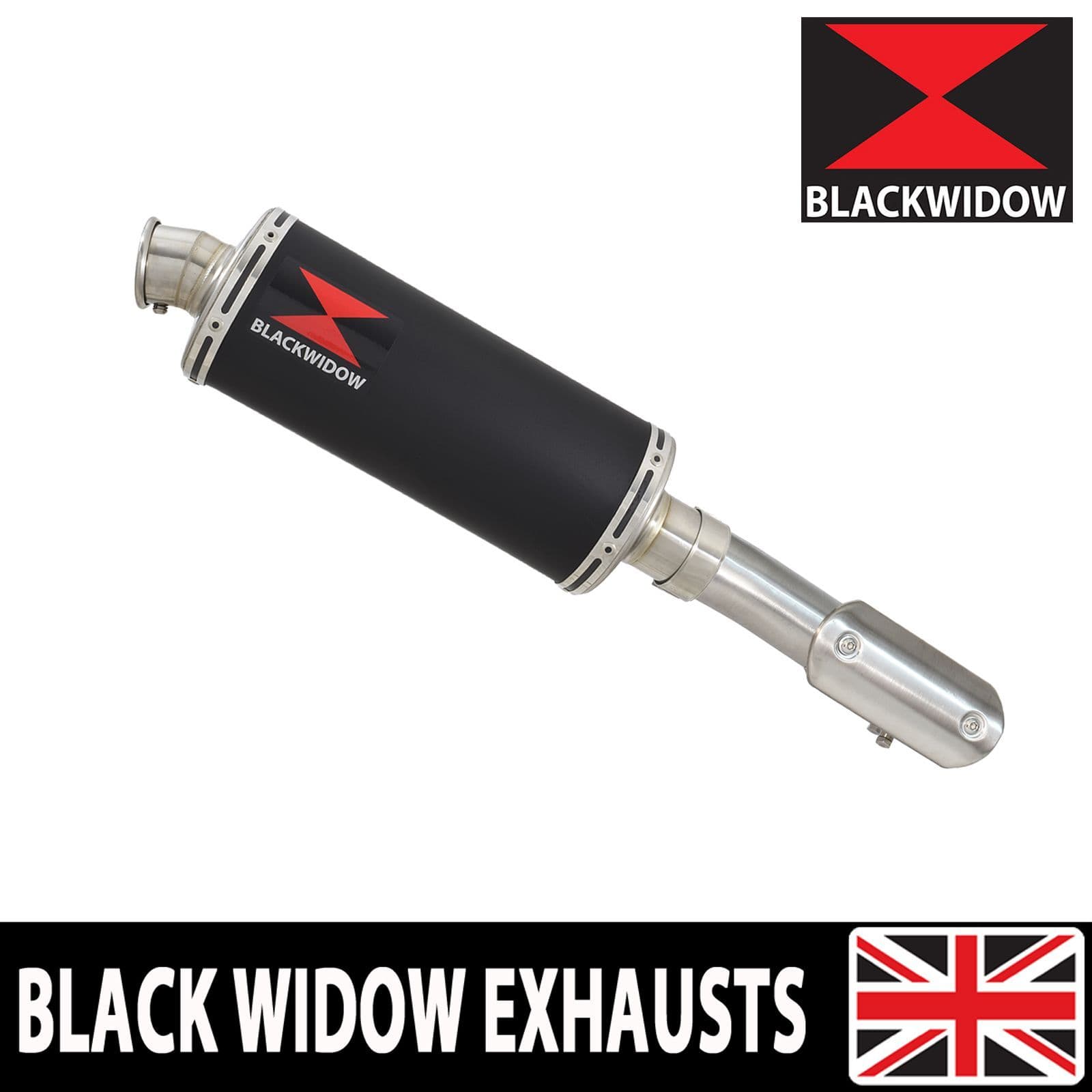 CRF1100 Africa Twin Exhaust Silencer Kit 300mm Oval Black Stainless End Can