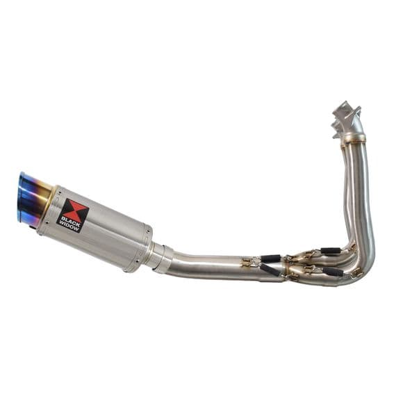 Daytona 660 2024 - 2025 Exhaust System 200 mm Round Blue Tip Stainless Silencer