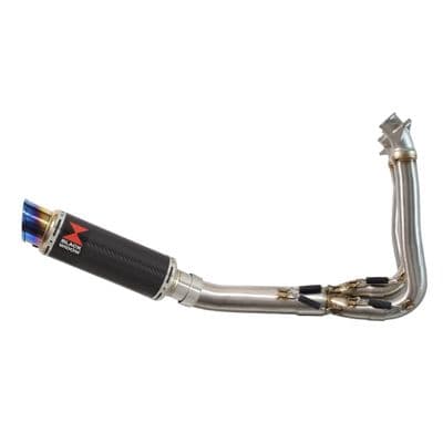 Daytona 660 2024 - 2025 Exhaust System 230 mm GP Round Blue Tip Carbon Silencer