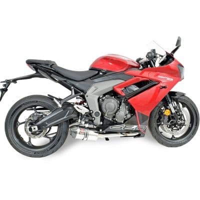 Daytona 660 2024 - 2026 Exhaust System 200 mm Oval Stainless Carbon Tip Silencer