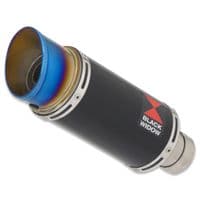 Daytona 660 2024 - 2026 Exhaust System 200 mm Round Blue Tip Black Stainless Silencer