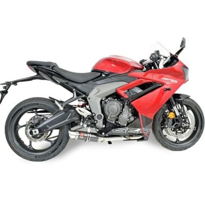Daytona 660 2024 - 2026 Exhaust System 230 mm GP  Round Carbon Silencer
