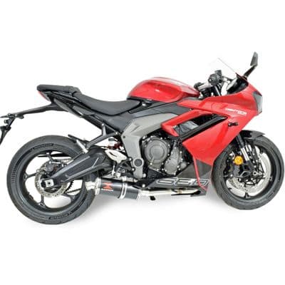 Daytona 660 2024 - 2026 Exhaust System 300 mm Oval Black Stainless Silencer