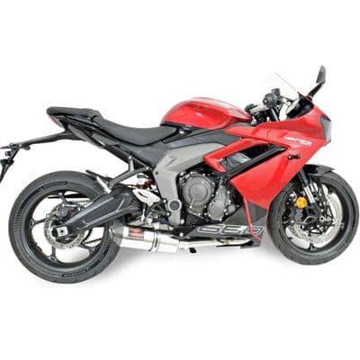 Daytona 660 2024 - 2026 Exhaust System 300 mm Oval Stainless Carbon Tip Silencer