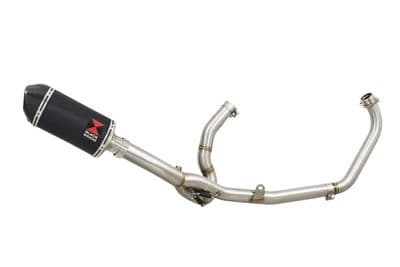 DL650 V-Strom 2017 - 2024 Exhaust System 200mm Oval Black Stainless Carbon Tip Silencer