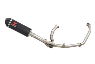 DL650 V-Strom 2017 - 2024 Exhaust System 300mm Oval Black Stainless Carbon Tip Silencer